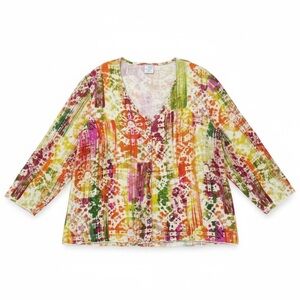 CMC Color Me Cotton Top Women Small Yellow Relaxed Casual Boho Comfy